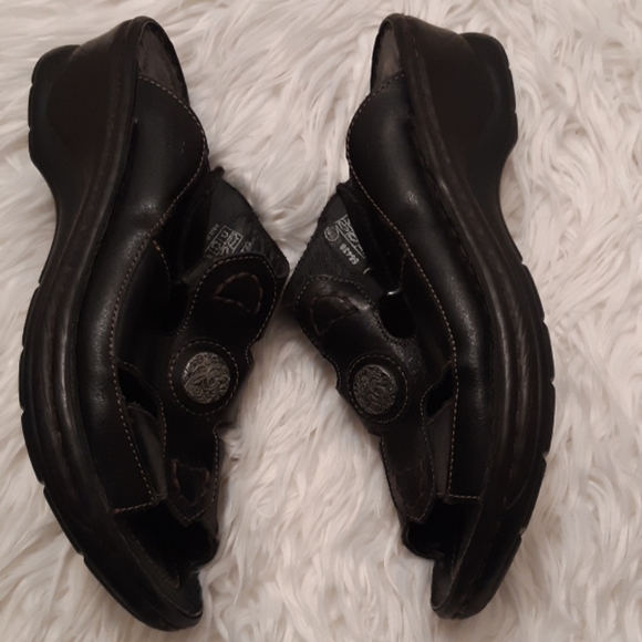 Josef Seibel black leather sandals size 7-7.5 38 - Picture 3 of 8